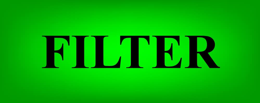 The word "FILTER" on a glowing green background- Google Sheets filter function lesson