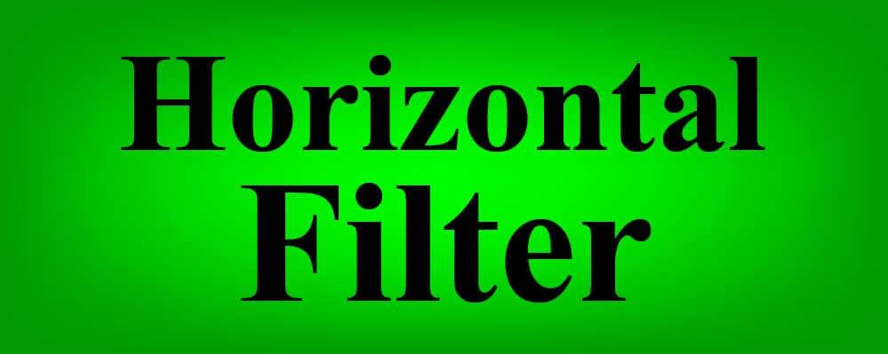 The words "Horizontal Filter" on a glowing green background- How to filter horizontally in Google Sheets