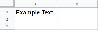 A simple example of using text rotation in Google Sheets- Part 1 before rotating the text in cell A1