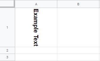 A simple example of using text rotation in Google Sheets- Part 2 after rotating the text in cell A1