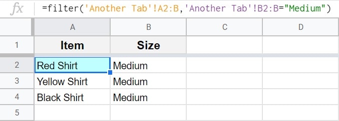 Circular dependency detected in a Google spreadsheet part 2- Fixed by including the tab name when filtering data from another tab