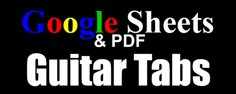 A resource that provides Google Sheets and PDF guitar tabs templates
