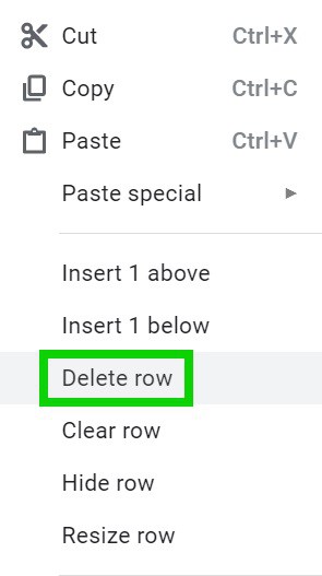 An example that demonstrates how to delete rows and columns in Google Sheets