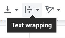 An example of the "Text wrapping" menu in Google Sheets