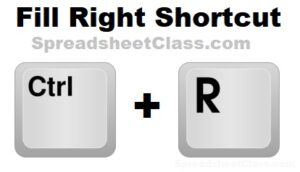 Example of the "Fill right" keyboard shortcut for Google Sheets