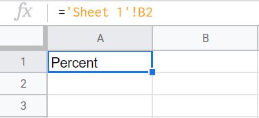 An example that shows how to refer to a cell from another tab in Google Sheets
