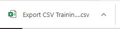 An example of a downloaded CSV file at the bottom of internet browser