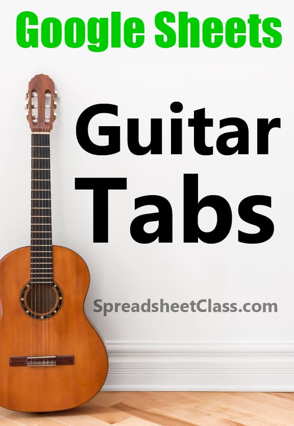 Pinterest image for the Google Sheets guitar tabs template