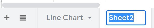 An example of a tab that is ready to be renamed in Google Sheets