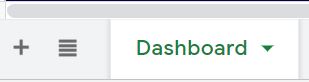 Dashboard tab (Only one tab being visible) after data import tab was hidden in Google Sheets