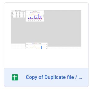 Example of a duplicated Google Sheets file in Google Drive after clicking show file location (Method 2)