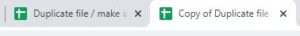 Example of a duplicated Google Sheets file in a browser tab example (Method 1)