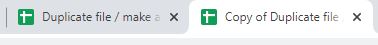 Example of a duplicated Google Sheets file in a browser tab example (Method 1)