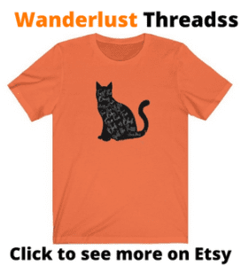 Example of the WanderlustThreadss Thackery Binx Halloween Cat T Shirt (Orange)