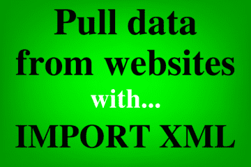 Featured image for the lesson on using the IMPORTXML function in Google Sheets to pull data from websites and web scrape