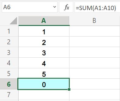 Example of fixing a circular reference in Excel- part 1 with incorrect SUM reference