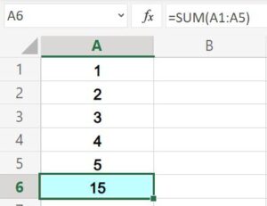 Example of fixing a circular reference in Excel- part 2 after reference correction (SUM)