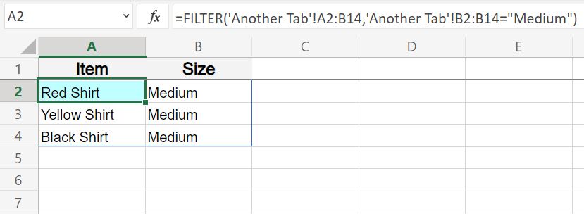Example of fixing a circular reference in Excel spreadsheet Part 2- Included tab name in filter formula when filtering from another tab (Fixed circular reference, and fixed empty array)