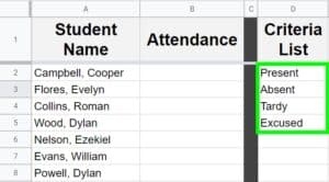 How to create a drop-down list in Google Sheets (Data validation)