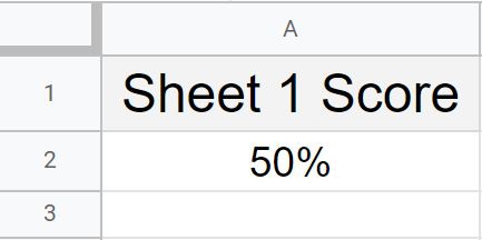 Example of how to average across sheets in Google Sheets first tab with data on it