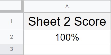 Example of how to average across sheets in Google Sheets second tab with data on it