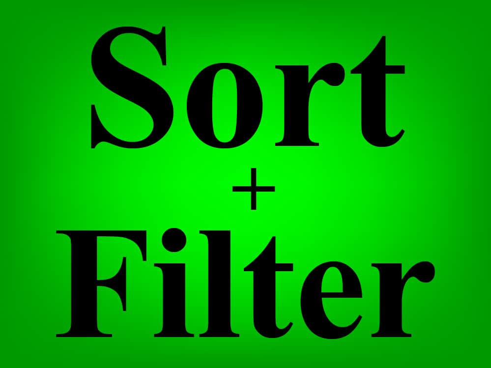 Using the SORT and FILTER functions together in Excel