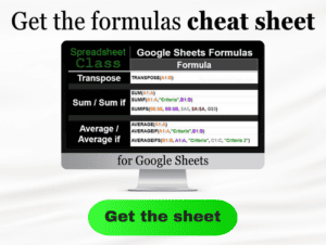 Example of the Google Sheets Cheat Sheet (an image for linking)
