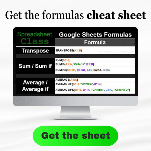 An example of the Google Sheets Cheat Sheet (image for linking)