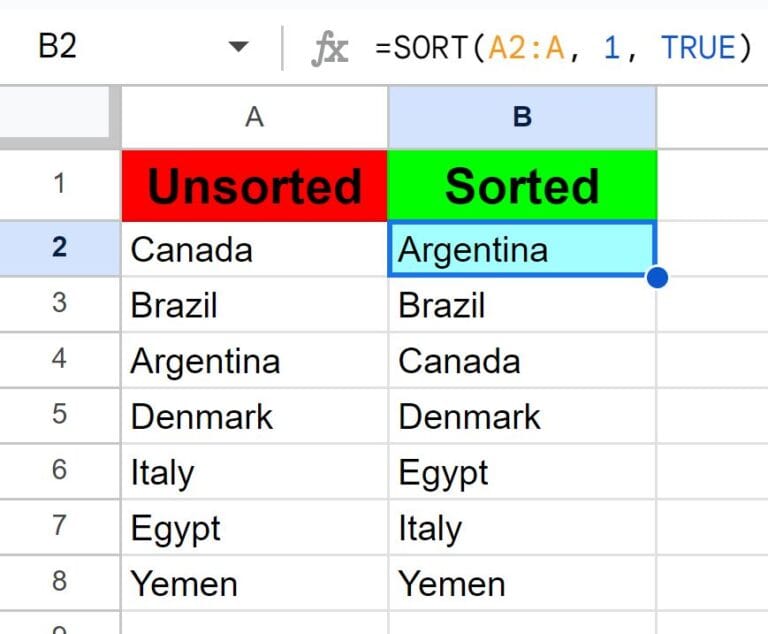 How to alphabetize with or without a formula in google sheets