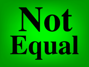 Featured image for the lesson on using the not equal sign in Google Sheets (not equal operator)