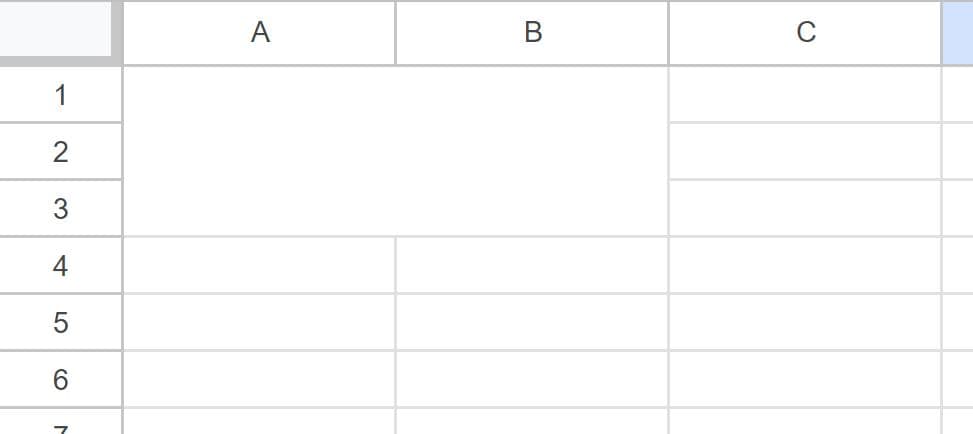 Example of A merged cell that is larger than the other cells