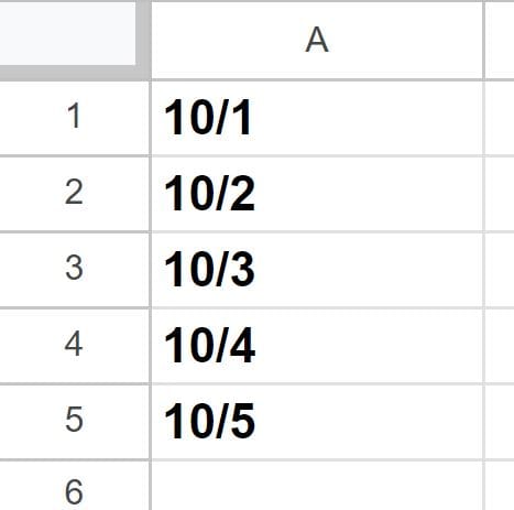 An additional example that shows what happens when dates are converted to plain text in Google Sheets