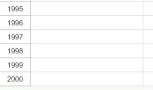 Example of After adding more rows in Google Sheets 1000 rows added