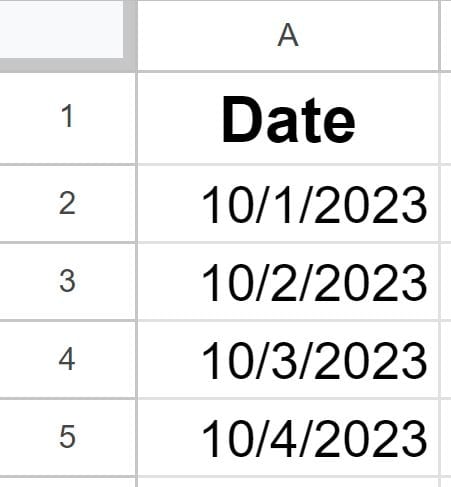 Example of Displaying date with year after changing date format in Google Sheets