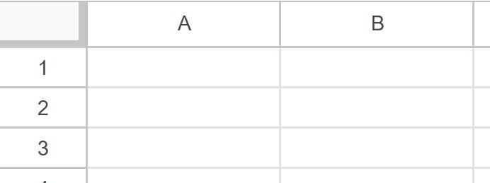Example of How to change cell size in Google Sheets to make cells smaller or bigger before changing cell size