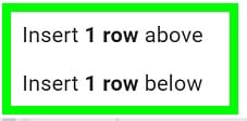 Example of How to insert rows in Google Sheets simple example method 2