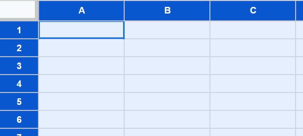 Example of How to change cell height and width at the same time in Google Sheets to change the vertical and horizontal cell size