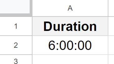 Example After converting decimal to time in Google Sheets Basic example format only