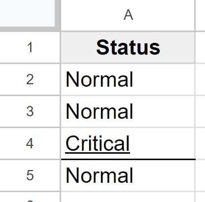 Example of How to double underline by underlining text and the cell in Google Sheets