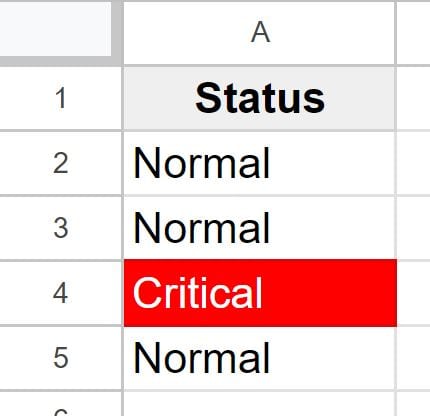 Example of How to highlight both text and cells in Google Sheets