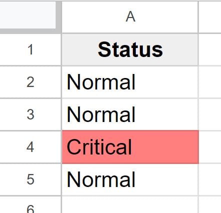 Example of How to highlight cells in Google Sheets background color highlight