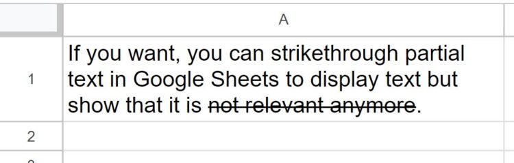 How to use strikethrough in Google Sheets