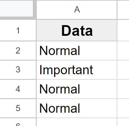 Example of How to underline text in Google Sheets before underlining