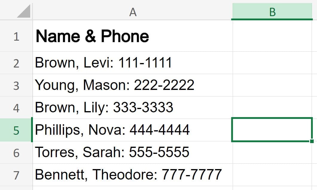 Example of Fitting cell width to text in Microsoft Excel part 2 data after adjustment